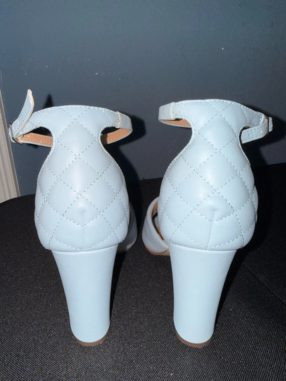 Madden Girl Baby Blue Quilted Block Heel